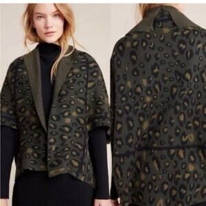 Anthropologie Akemi & Kin Terra Leopard open front cardigan womens boho western